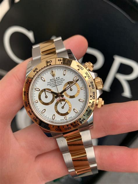 stainless steel and gold rolex daytona|Rolex daytona list price uk.